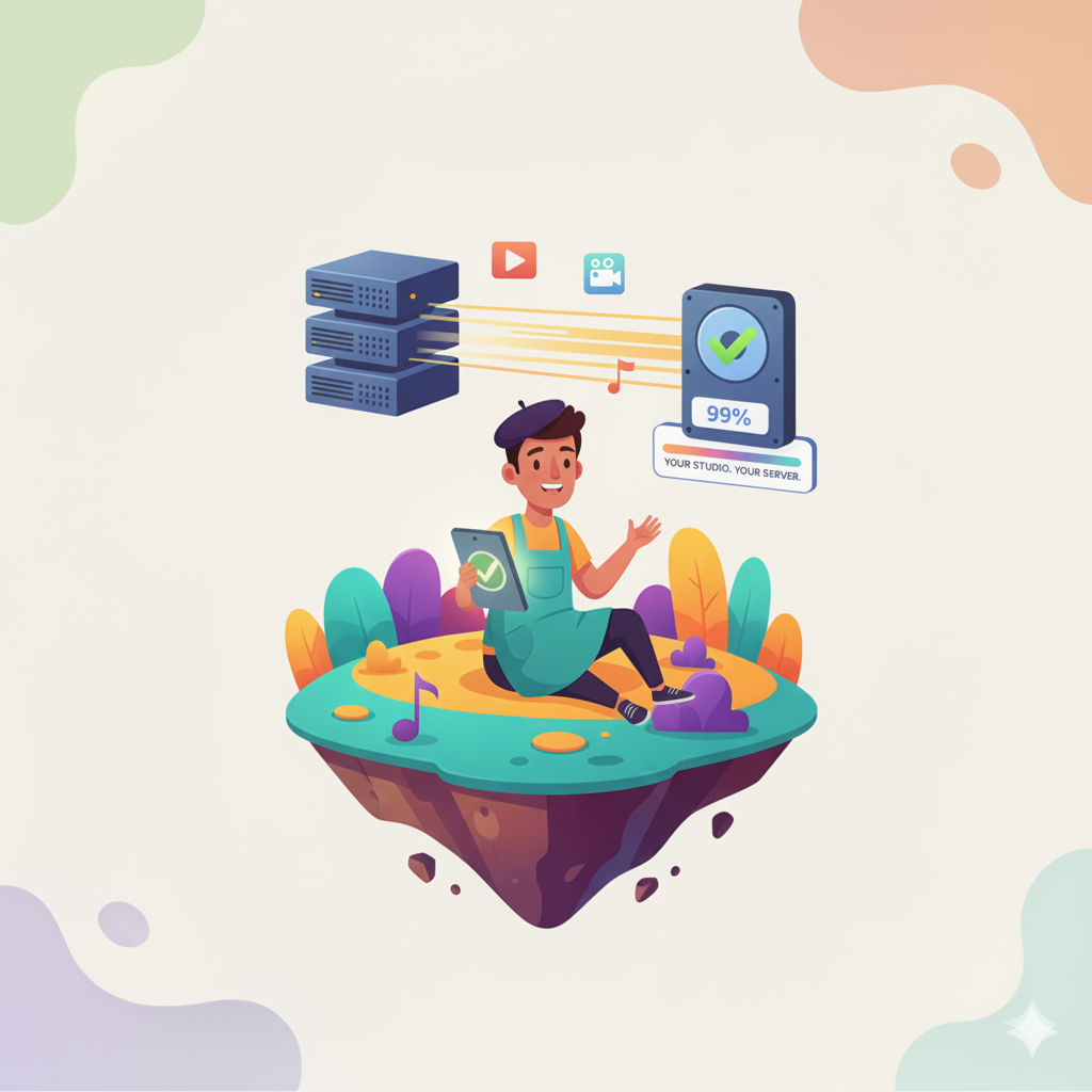 Illustration of easy, frictionless content uploading